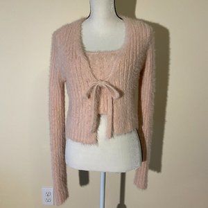 Y2K Fuzzy Knit  CropTank and Cover Set